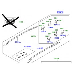 VPLCR0150 | Guide Tetto	Senza conversione linea tetto	Nero