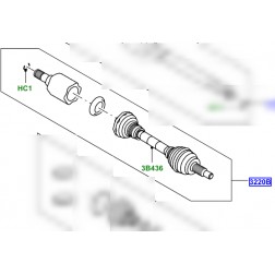 LR064634 | Albero di Comando - Asse Anteriore	LH, Nuovo componente - Controllare eventuale versione ricondizionata	 Con scatola di rinvio 1 velocità	